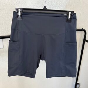 HALARA Charcoal High-Rise Running Bike Shorts with Side Pockets